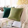 Khooti Velvet Cushion Cover, 12x12 Inch | Olive | Pack of 2 | Solid Plain Soft & Smooth, Decorative Cushion Covers for Living Room, Bedroom, Couches, Chairs, Sofas, Beds & Home Decor view 3