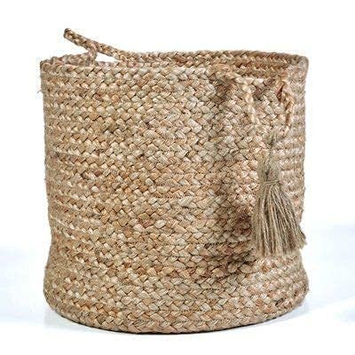 Bhuvan Handloom Jute Planter Pots/Storage Basket, Multi-Purpose use for Bathroom Living Room 10x12
