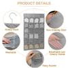 ZURATO Oxford Fabric Double Sided 30 Pockets Clear Hanging Bag, Socks Organizer Hanging, Wardrobe Panties Socks Classification Wardrobe Jewelry Organisers, Over-The-Door Socks Organizer- Grey view 3