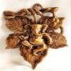 Akriti Brass Art Wares Metal Aluminum Lord Ganesha On Leaf Wall Hanging Statue Size(L*B*H - 19CM*2CM*28CM) 370 Grams, Brass- Golden Antique, 1 Piece view 1