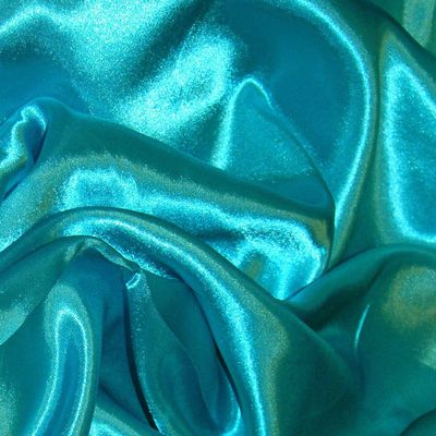 Bini Solid Fabrics Turquoise Silky Satin Dress Fabric Plain Satin Material 44/45" Width, Slik & Shiny Fabrics (2 Meter)