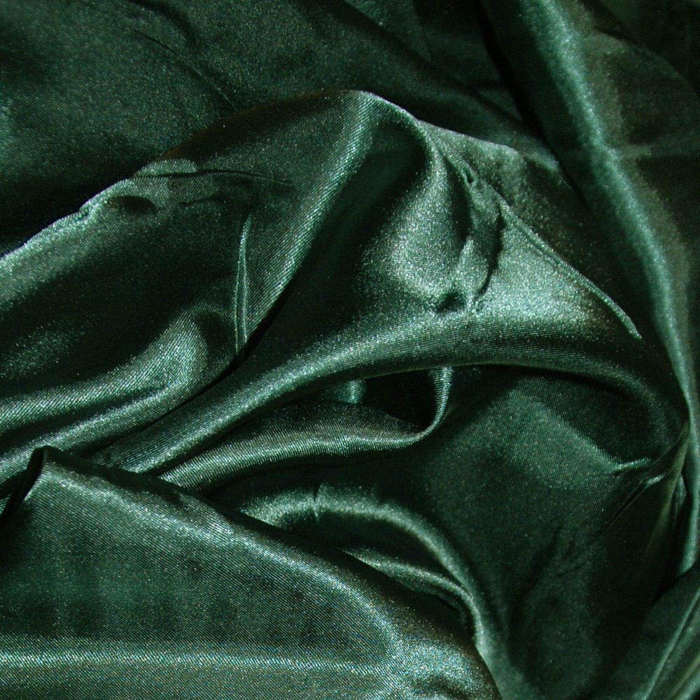 Bini Fabrics Bottle Green Silky Satin Dress Fabric Plain Satin Material 44/45" Width, Slik & Shiny Fabrics (2 Meter)