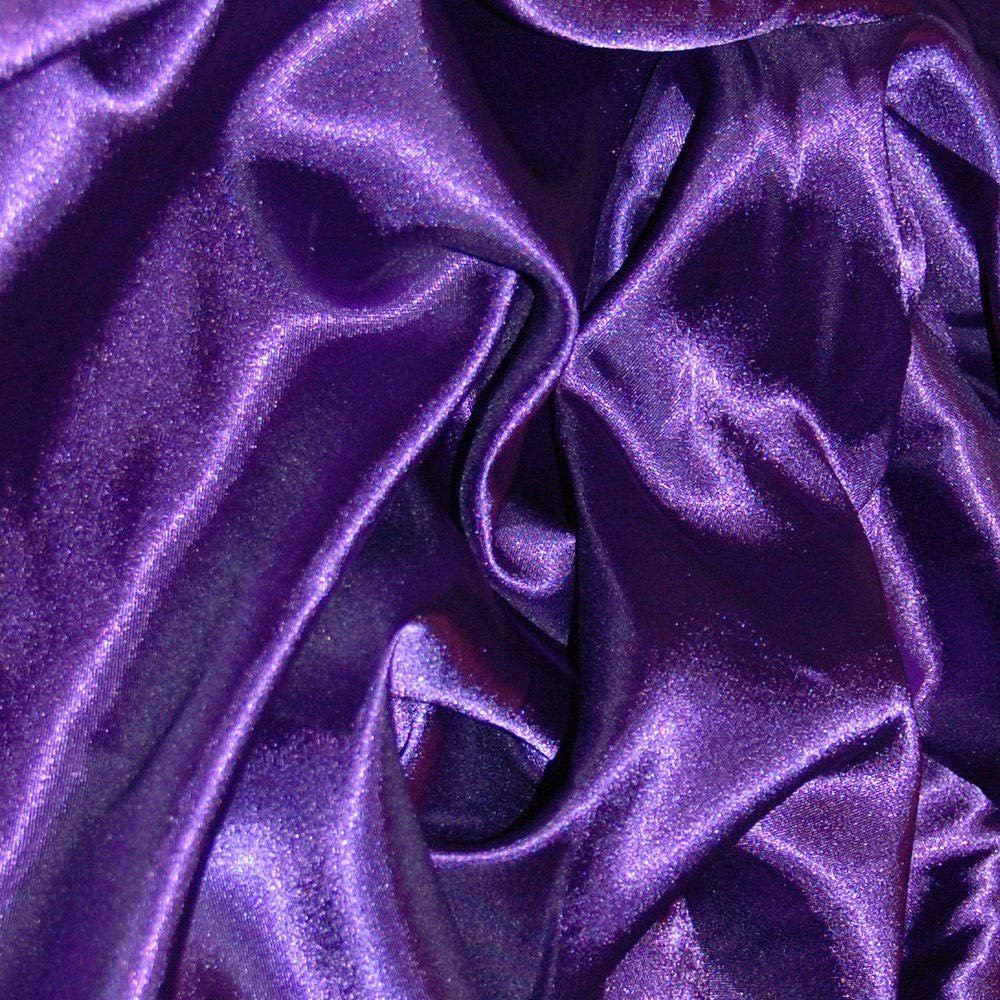 Bini Fabrics Deep Purple Silky Satin Dress Fabric Plain Satin Material 44/45" Width, Slik & Shiny Fabrics (2 Meter)