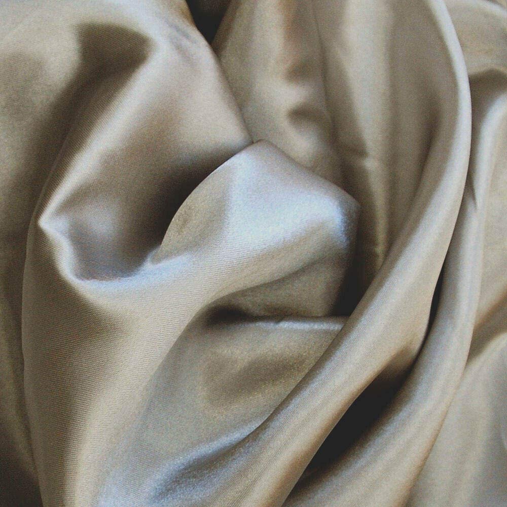 Bini Fabrics Beige Silky Satin Dress Fabric Plain Satin Material 44/45" Width, Slik & Shiny Fabrics (2 Meter)