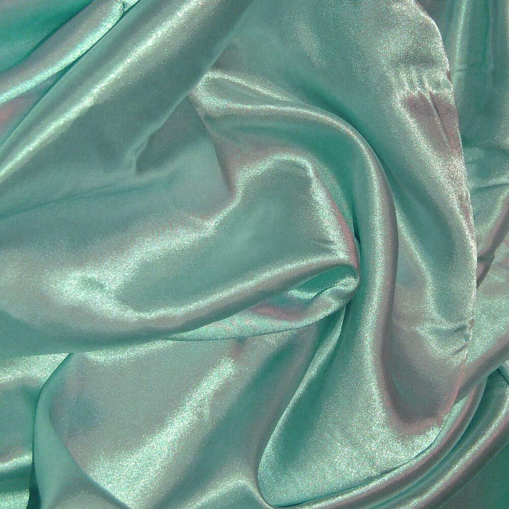 Bini Fabrics Duckegg Silky Satin Dress Fabric Plain Satin Material 44/45" Width, Slik & Shiny Fabrics (2 Meter)