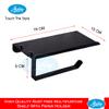 HANDY Bathroom Accessories Stainless Steel Black Toilet Paper Holder with Shelf, Toilet Paper Dispenser, Tissue Dispenser with Phone Shelf Perfect for Baby Wipe| Pack of 1 pcs view 3
