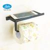 HANDY Bathroom Accessories Stainless Steel Black Toilet Paper Holder with Shelf, Toilet Paper Dispenser, Tissue Dispenser with Phone Shelf Perfect for Baby Wipe| Pack of 1 pcs view 4
