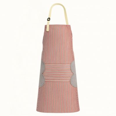 OLWICK Cooking Dress for Women Waterproof Apron with Adjustable Stripe, Chef Bib with Pocket and 2 Valvet Side Towels, Kitchen Dress for Cooking for Home, Grill & Restaurant Use, Pack Of 1, Red