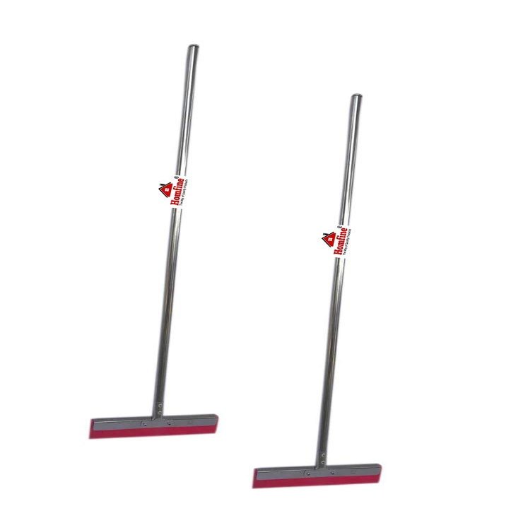 Homfine Pack of 2 Bathroom Floor Wiper 202 Grade Pure Stainless Steel with Wide Quality Foam for All Cleaning Purpose (2 Pcs, Rod: 36inch, Flap: 9inch)