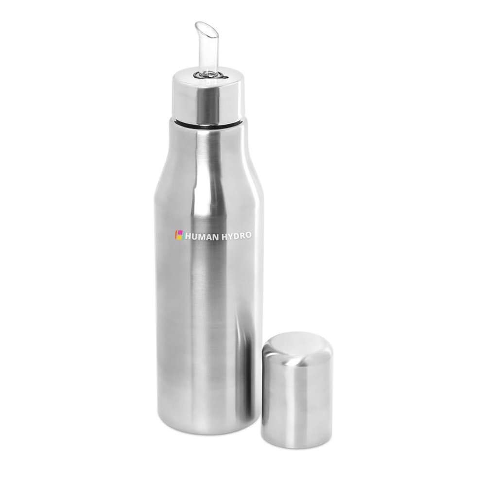 Human Hydro Stainless Steel Oil Dispenser  750ml | Drip-Free Spout, Leak-Proof Lid | Ideal for Mustard, Olive, Sesame Oils & Ghee | Rust-Free Oil Storage Bottle
