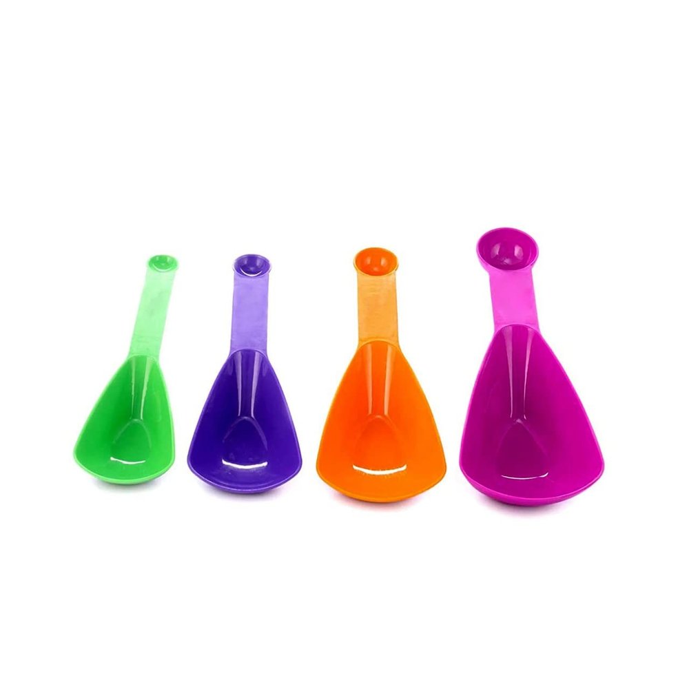 INKULTURE Plastic 4 Pcs Double Side Backing Measuring Cups & Spoons Set (Multicolor)