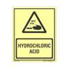 buysafetyposters.com - Hydrochloric Acid Glow Sign - Glow In Dark Eco Vinyl Sticker - (375 mm X 250 mm) view 1