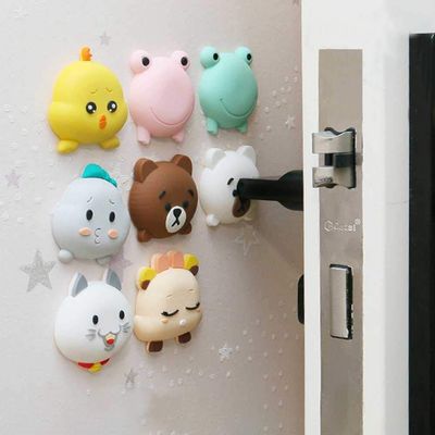 Tagve Door Handle Bumper Self-Adhesive Cartoon Wall Protector Chicks Door Knob Wall Shield Rubber Buffer Crash Pads Door Stoppers for Furniture Crafts Glass Table, (8 Pcs)