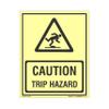 buysafetyposters.com - Caution Trip Hazard Glow Sign - Glow In Dark Eco Vinyl Sticker - (375 mm X 250 mm) view 1