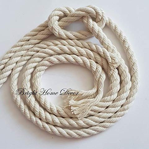 Bright Home Decor Natural Cotton Twisted Cord Macrame Thread for Craft Projects(2 mm to 6 mm) (10, 2)