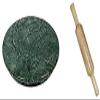SAMEER SALES Marble Rolling Board/Chakla and Wooden Belan/Roti Maker - 9 Inch (Green) view 1
