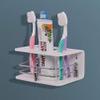 Crotomak Acrylic Toothbrush Holder with Wall Mount for Bathroom/Home/Hotels (Milky White) view 2