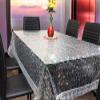 CASA-NEST PVC 3D Bubble Transparent Rectangle 6-8 Seater Dining Table Cover (60x90) stone003 (Silver Lace) view 1
