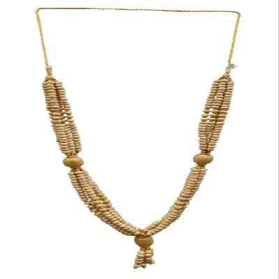 Ethnic Karigari Artificial Chandan Garland Haar Mala for Idol-Mala for God Photo Frame| Chandan Scented Wooden Chaal | Temple Dcor | Pooja Singaar Articles Ornament for Decoration