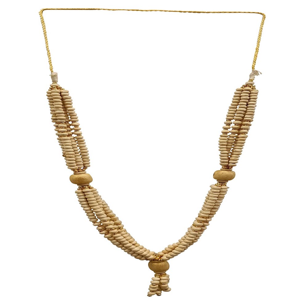 Ethnic Karigari Artificial Chandan Garland Haar Mala for Idol-Mala for God Photo Frame| Chandan Scented Wooden Chaal | Temple Dcor | Pooja Singaar Articles Ornament for Decoration
