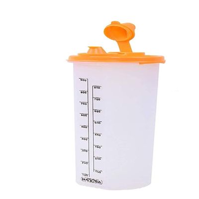 DOVEAZ Microsafe Plastic Oil Dispenser/Oil containers for Kitchen/Oil Storage containers (600ML, Orange Pack of 1)