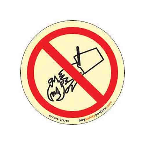 buysafetyposters.com - Do Not Extinguish With Water - Premium Quality Glow In Dark Eco Vinyl Sticker - 300 mm DIA