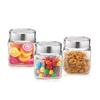 Brezzycloud 580ml Cube Jar, Transparent Glass Sealed Jar, Kitchen Glass Bottle for Spices, Dryfruits and food, Kitchen Storage Glass Jar (Set Of 2) view 3