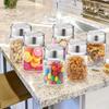 Brezzycloud 580ml Cube Jar, Transparent Glass Sealed Jar, Kitchen Glass Bottle for Spices, Dryfruits and food, Kitchen Storage Glass Jar (Set Of 2) view 4