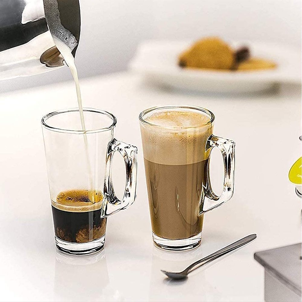 KORONA Glass Tea and Coffee Cup, Cute Small Tea Cups, 130 ml, Set of 6