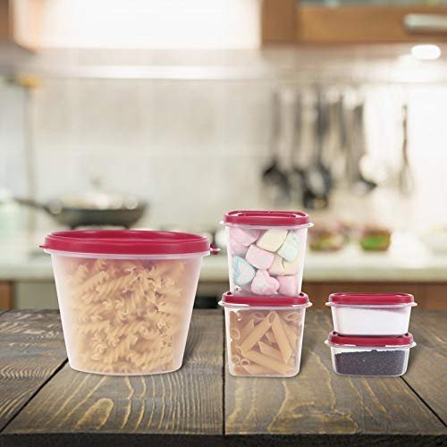 Cutting EDGE Nesterware Food Storage Container Set of 5 for Pulses, Sugar, Tea, Cereals, Travelling, Spices, Office, Lunch Box 1000ml x 1, 250ml x 2, 125ml x 2 (Pink)