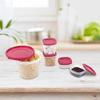 Cutting EDGE Nesterware Food Storage Container Set of 5 for Pulses, Sugar, Tea, Cereals, Travelling, Spices, Office, Lunch Box 1000ml x 1, 250ml x 2, 125ml x 2 (Pink) view 2