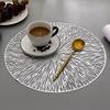 HomeCloud Polyester Round PVC Table Mat | Cutwork Design Dining Table Placemat for Dining, Dressing & Bedside Tables | Durable & Easy to Clean (Multi, Set of 2) view 3