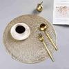 HomeCloud Polyester Round PVC Table Mat | Cutwork Design Dining Table Placemat for Dining, Dressing & Bedside Tables | Durable & Easy to Clean (Multi, Set of 2) view 4