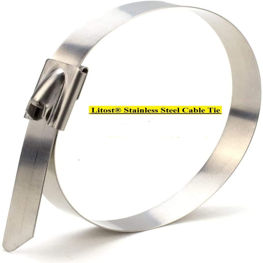 Litost Stainless Steel Cable Tie Ball Lock Type SS316 (Uncoated) SS Locking Cable Zip Tie Size 100MM /4 Inch/Pack of = 25 Nos.