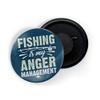 dhcrafts Fridge Magnet Blue Color Fishing is My Anger Management Fishing Rod Glossy Finish Design Pack of 1 (58 mm) view 1