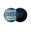 dhcrafts Fridge Magnet Blue Color Fishing is My Anger Management Fishing Rod Glossy Finish Design Pack of 1 (58 mm) view 2