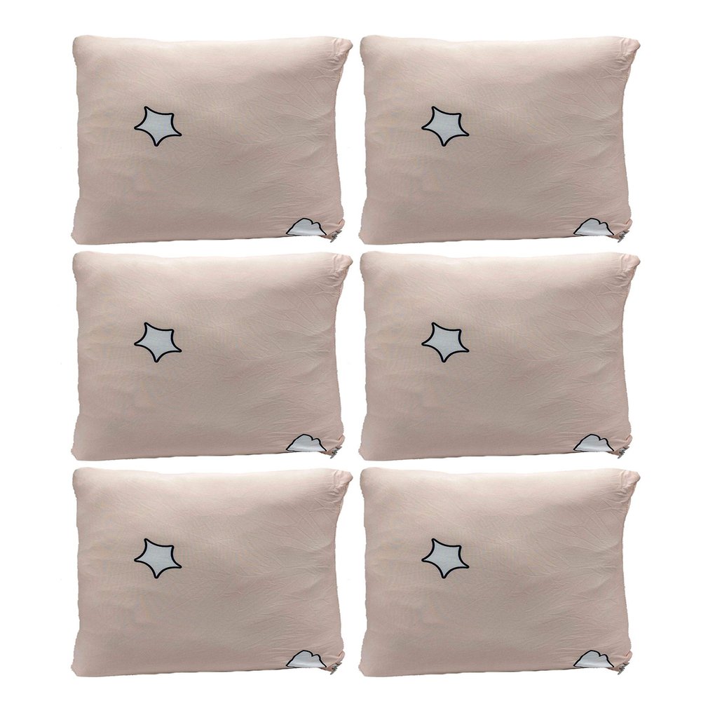 House of Quirk Polyester Throw Pillow Case Cushion Cover Home Sofa Decorative Cover Only, No Insert (16.5x16.5 inch, Pink, Jumbo) -Pack of 6