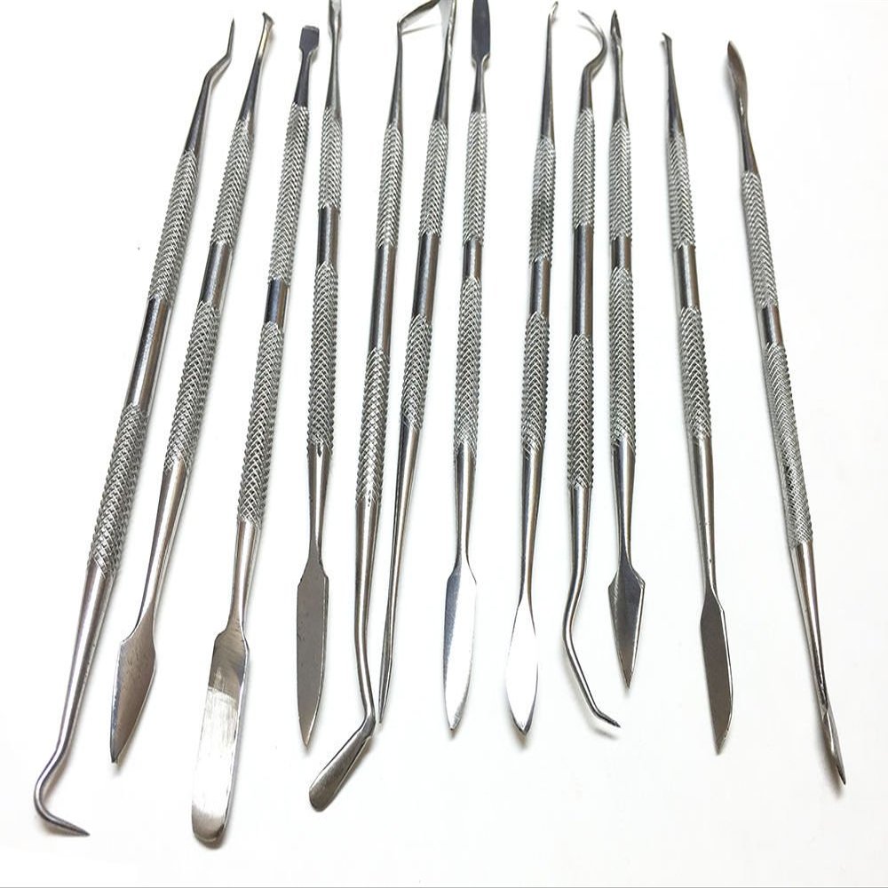 zhart Stainless Steel Wax Carving Tools Double Ended Spatulas/Carvers (9oz, Silver) - Set of 12