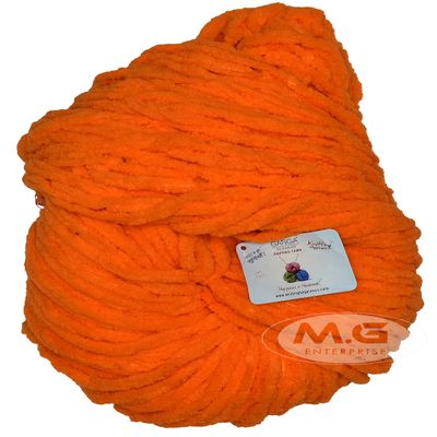 Ganga Knitting Yarn Thick Chunky Wool, VT Orange 200 gm Best Used with Knitting Needles, Crochet Needles Wool Yarn for Knitting - AAA