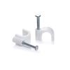 Rpi shop - 20mm Diameter wire Fastener Circle Cable Clip With Metal Nail For Cable Management Pack Of 200 Pcs view 1