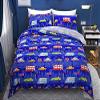MIL Furnishings Kids Cartoon Glace Cotton Double Bedsheet with 2 Pillow Covers 90"x100" (Blue Car, Double 90" x 100") view 1