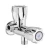 Nixnine Mak ABS Plastic 2 Way Angle Water Tap 1/2 Inch Thread for Hot & Cold Water Kitchen, Bathroom Wash, Washing Kitchen, 1/2 Inch Thread (C P) Pack of 2, Chrome view 1