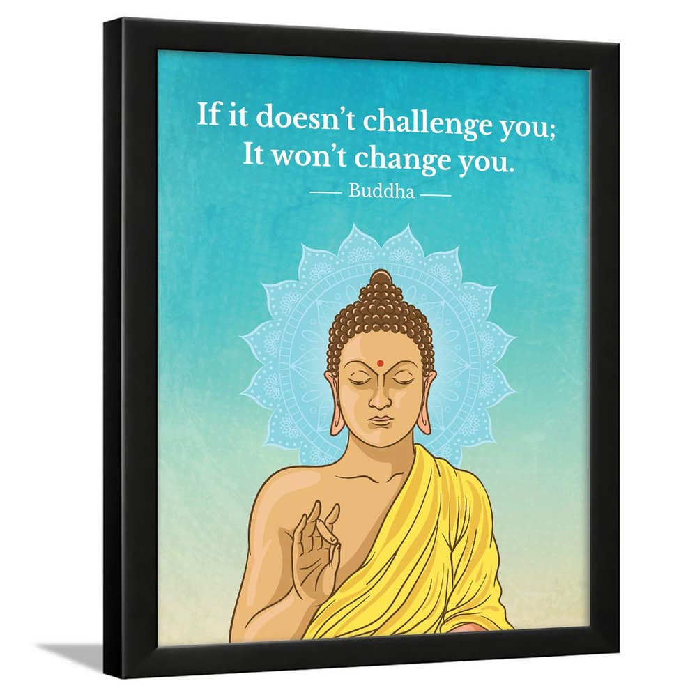 Chaka Chaundh - Suitable buddha quotes wall frames - Buddha frame with quotes for home & office - inspirational Motivational Gautam buddha quotes with frame - (14 X 11 Inches)