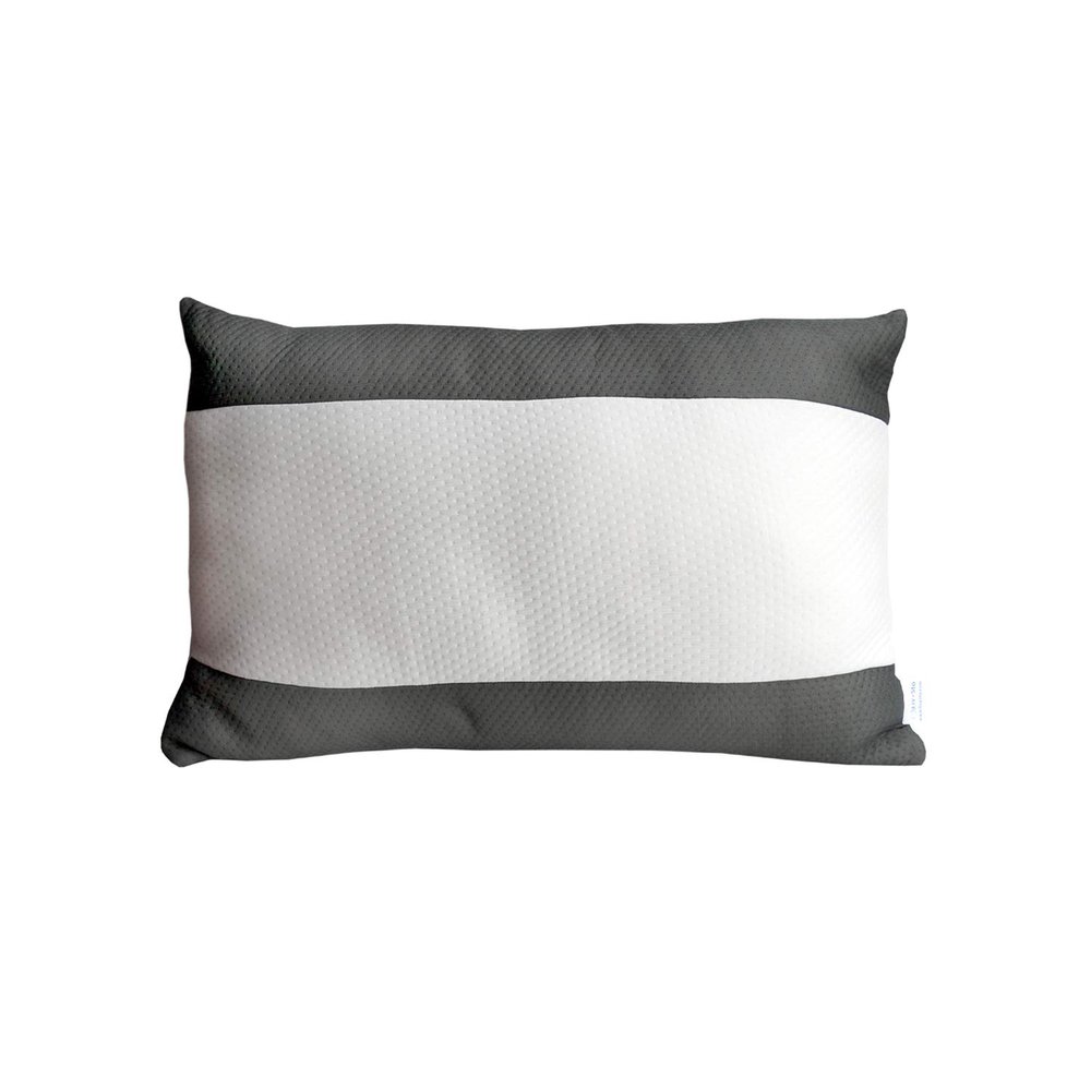 Livasto Premium Pillow (Pack of 1) - Luxury Plush Bed Pillows (Adjustable Height) - 27"x17" - 350 GSM Breathable Fabric, Virgin Fiber (White and Grey)