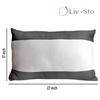 Livasto Premium Pillow (Pack of 1) - Luxury Plush Bed Pillows (Adjustable Height) - 27"x17" - 350 GSM Breathable Fabric, Virgin Fiber (White and Grey) view 2