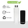 Cutting EDGE 500ml Borosilicate Round Glass Water Bottle Set of 1 with Black Portable Carrying Sleeve for School, Home, Office, Travel, Sport, Yoga, Gym, Hot, Cold Drinks view 2
