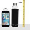 Cutting EDGE 500ml Borosilicate Round Glass Water Bottle Set of 1 with Black Portable Carrying Sleeve for School, Home, Office, Travel, Sport, Yoga, Gym, Hot, Cold Drinks view 3