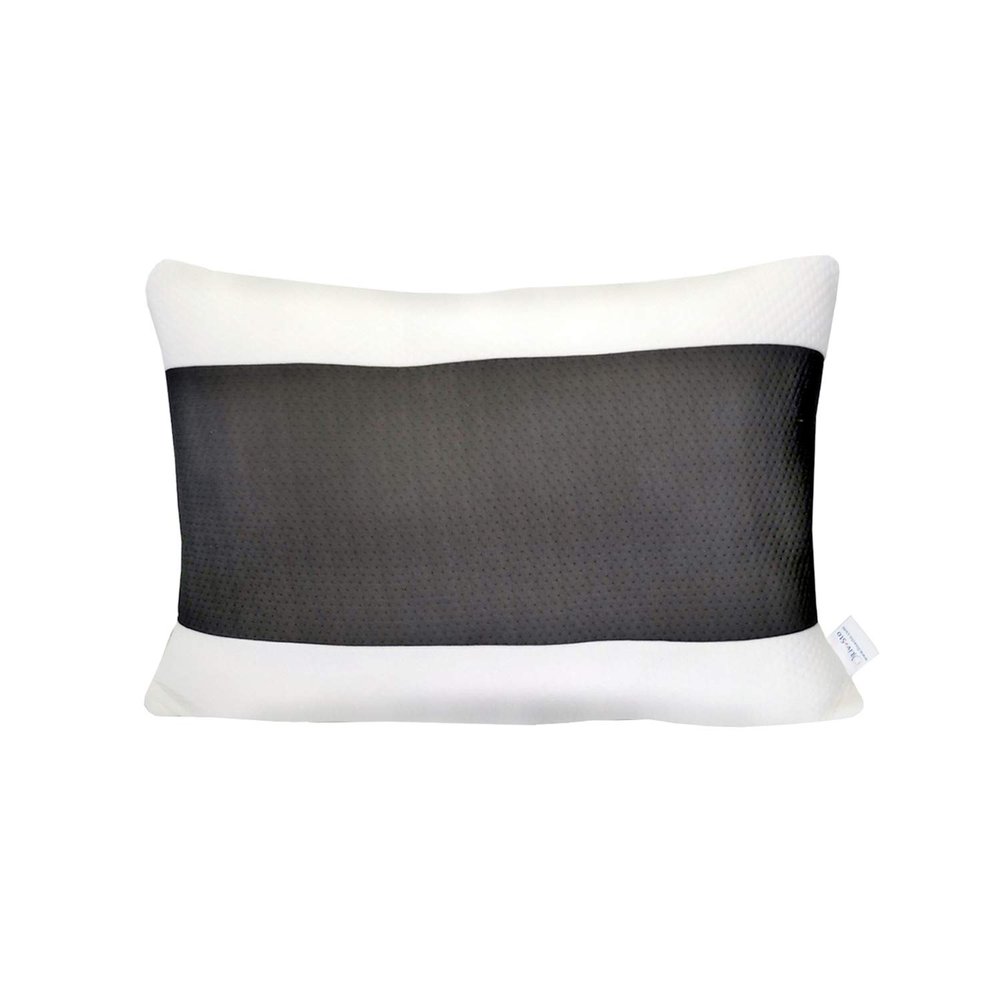 Livasto Premium Pillow (Pack of 1) - Luxury Plush Bed Pillows (Adjustable Height) - 27"x17" - 350 GSM Breathable Fabric, Virgin Fiber (Grey and White)