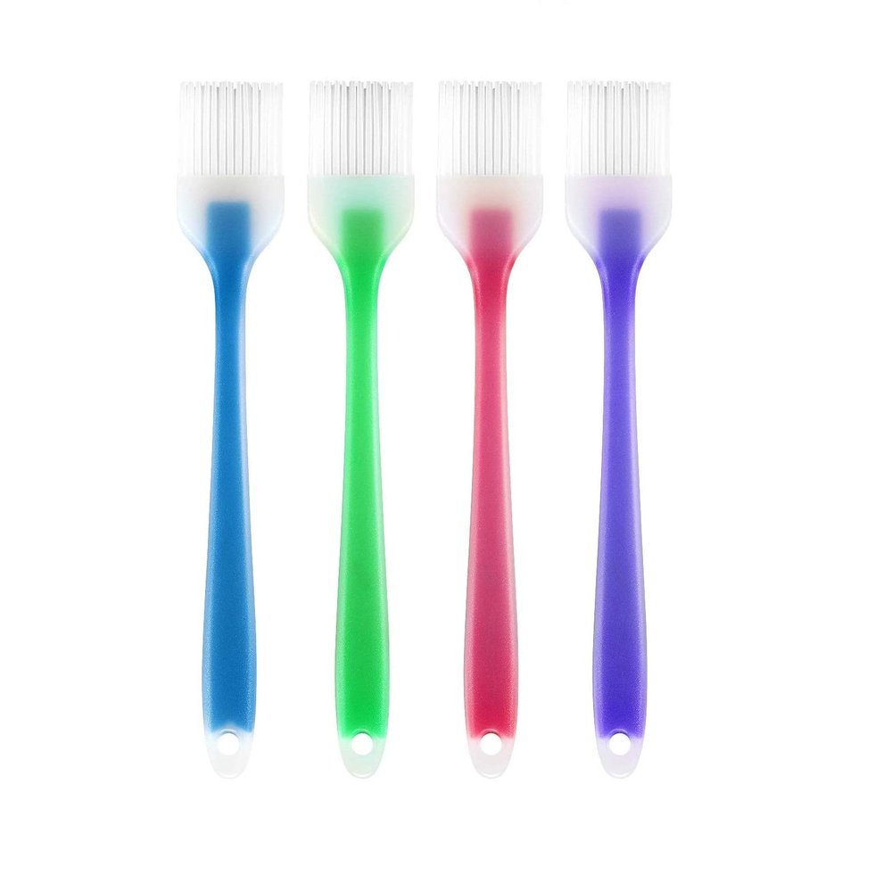 Baskety Silicone Basting Brush Set for Oil Butter Sauce & Baking | Heat Resistant Food Grade Pastry Brushes for Cooking BBQ Grilling  Random Color (Pack of 4)