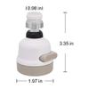 OANGO 360 Rotatable Flexible Kitchen Tap Head Movable Sink Faucet ABS Sprayer Removable Anti-Splash Adjustable Filter Nozzle Swivel Water Saving (White & Beige) view 3